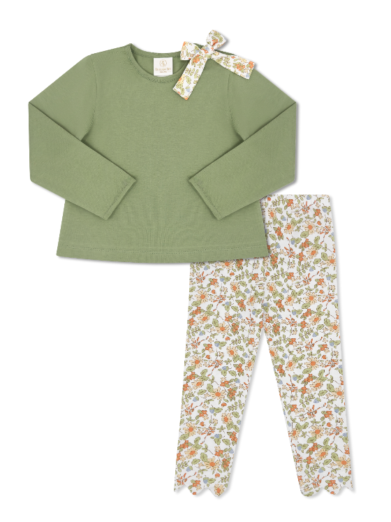 Madeline Legging Set - Saybrook Sage Knit, Hearthside Floral