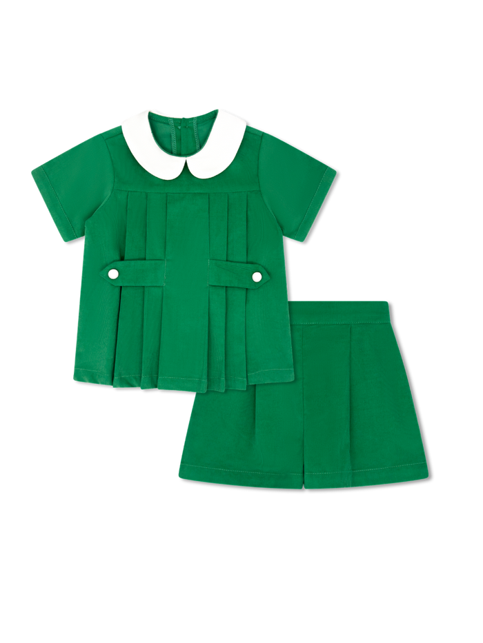 Andrew Short Set - Garland Green Corduroy, Dreamy White Corduroy
