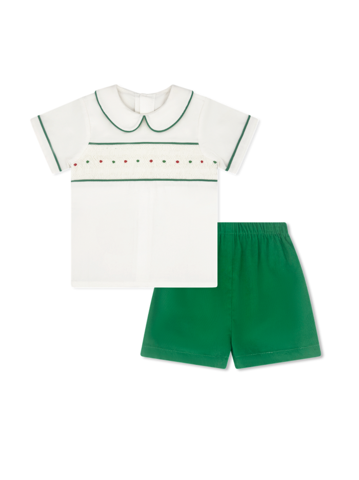 Liam Short Set - Dreamy White Corduroy, Garland Green (FW25)