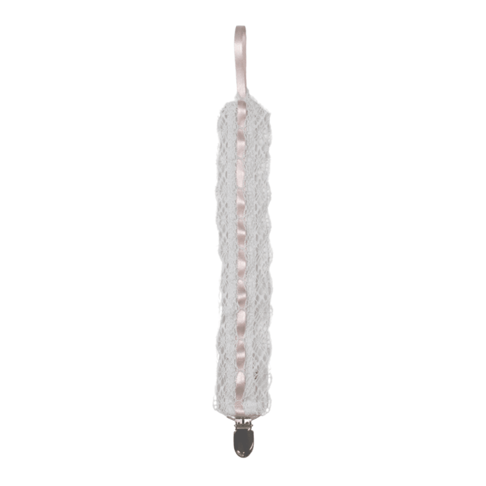 Legacy Pacifier Clip - Legacy White, Blessings Pink Ribbon - Classic Core Baby | Lullaby Set