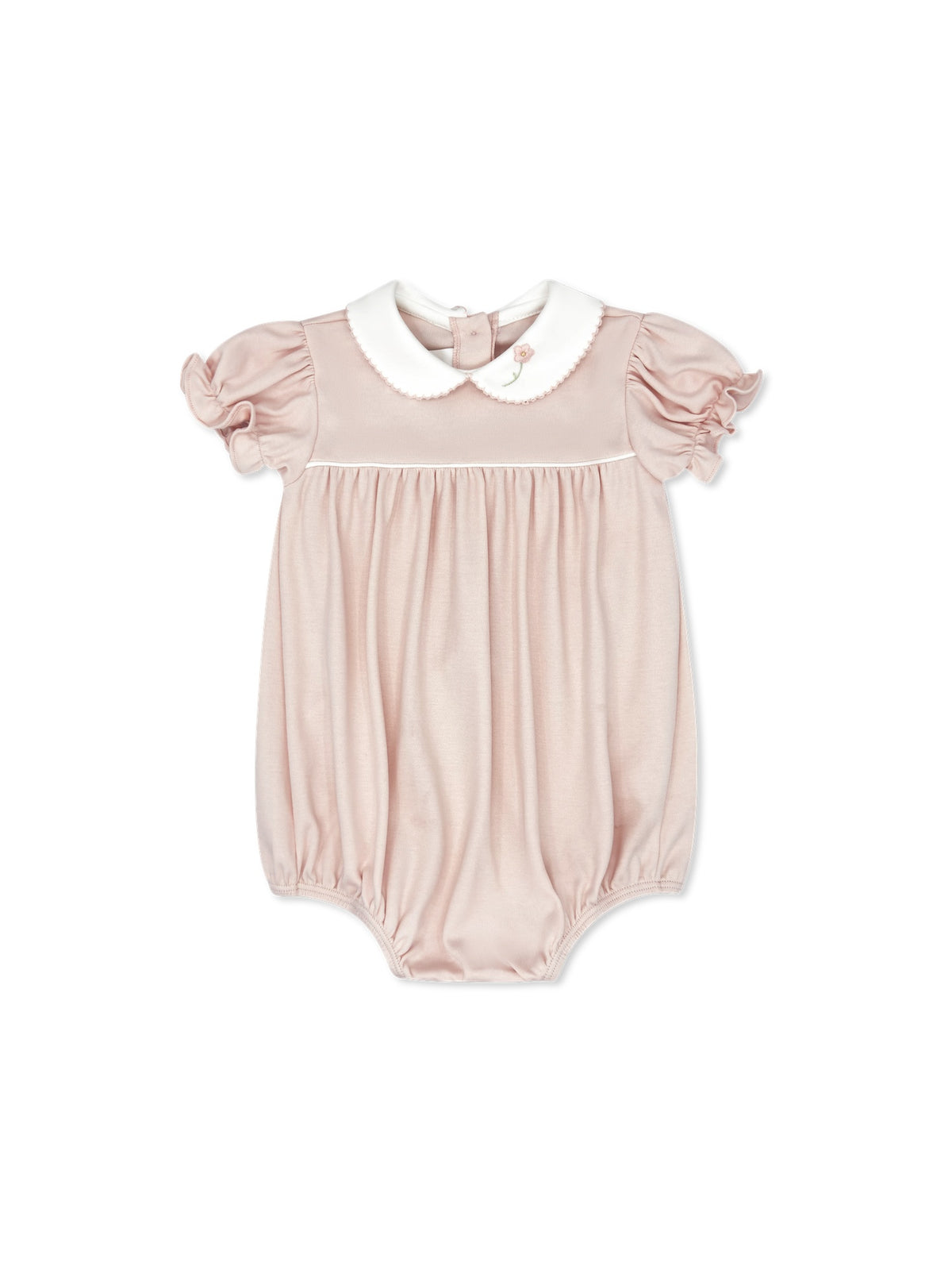 Charleston Bubble - Park Pink with Flower Embroidery