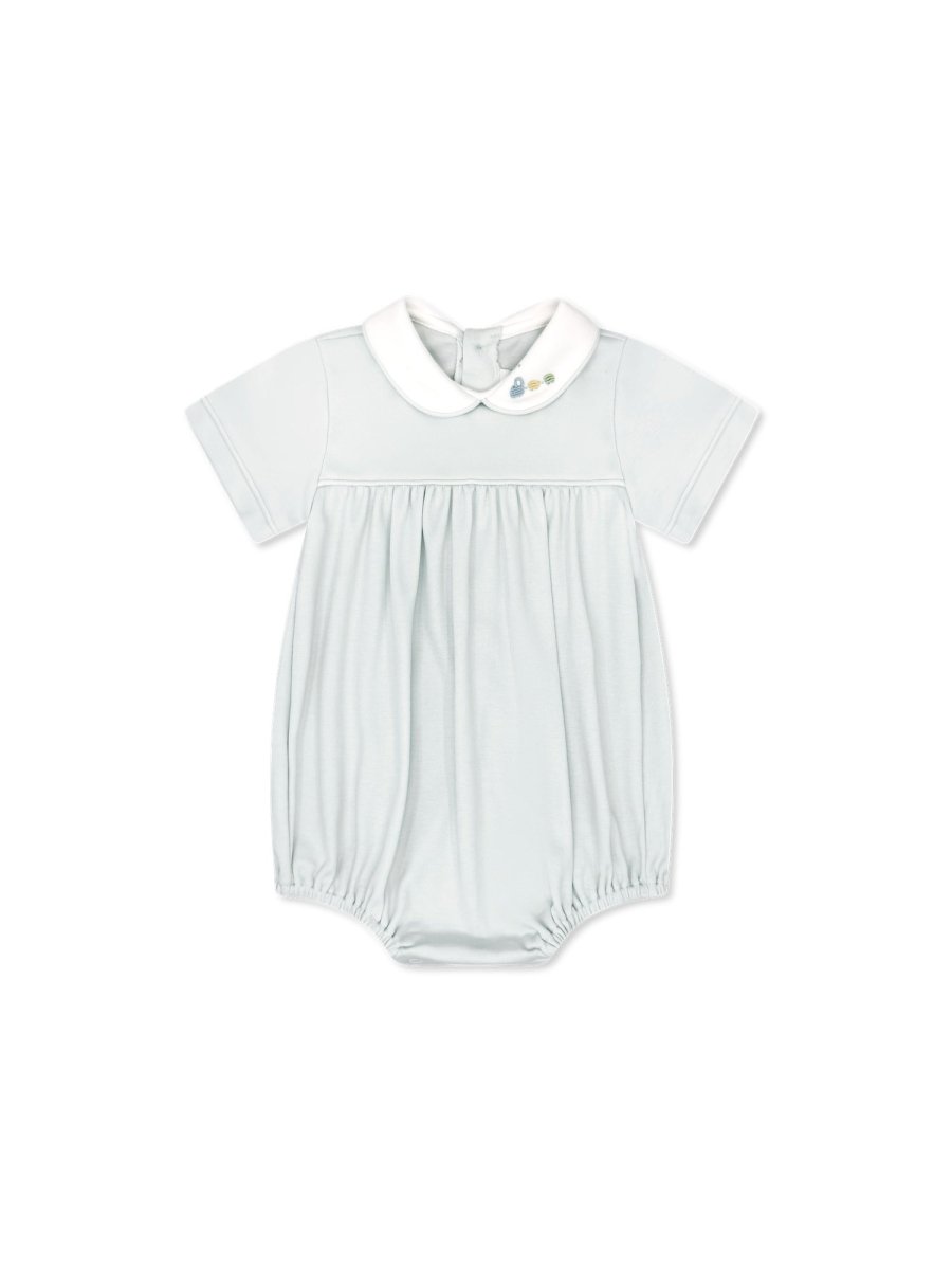 Covington Bubble - Park Blue with Train Embroidery - Classic Core Baby | Lullaby Set