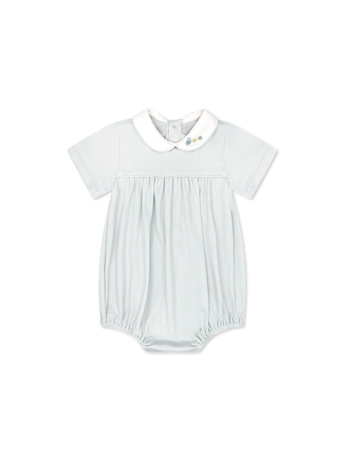 Covington Bubble - Park Blue with Train Embroidery - Classic Core Baby | Lullaby Set