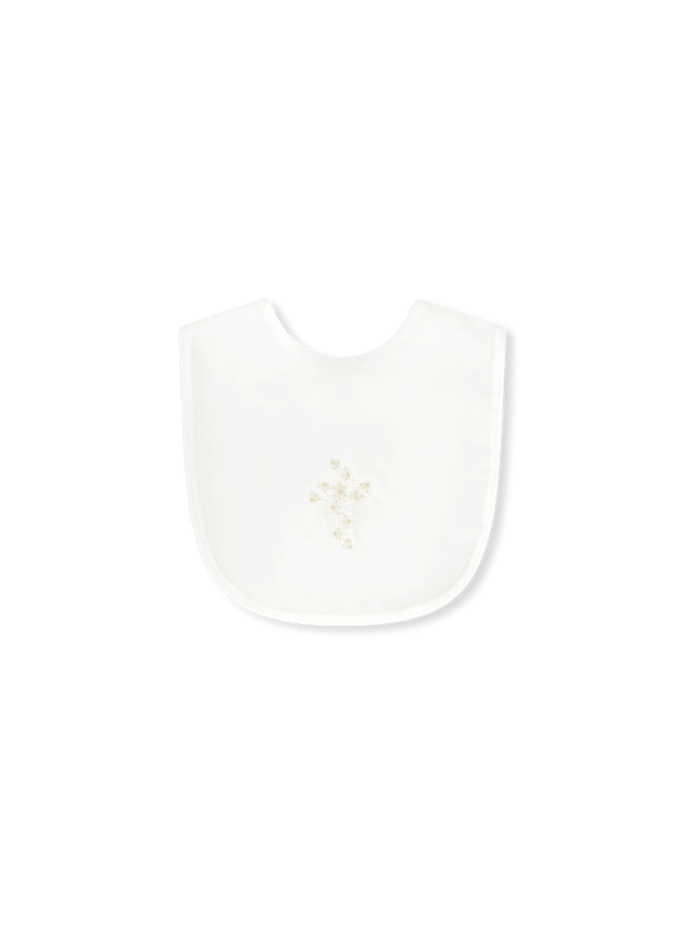 Heirloom Bib - Park White with Park Blue - Classic Core Baby | Lullaby Set