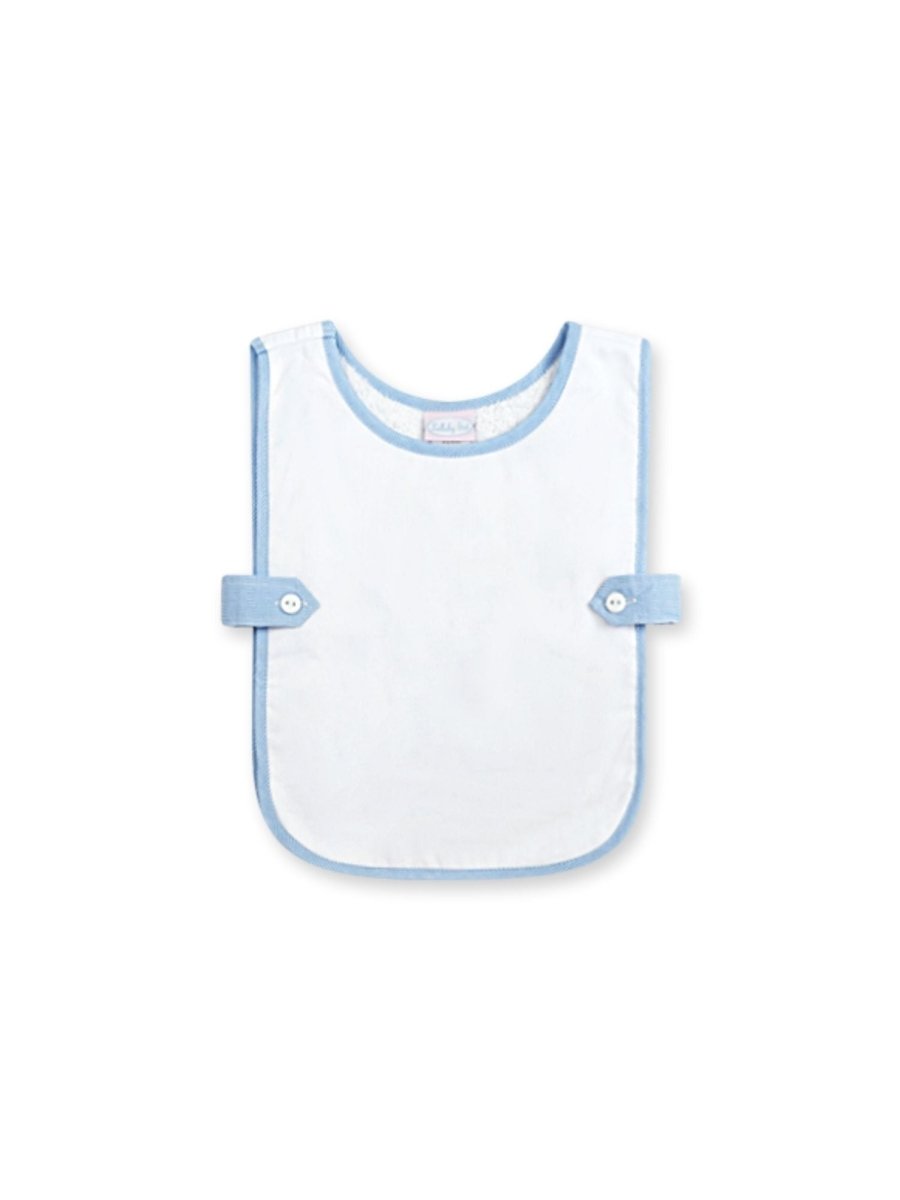 Celebration Bib - White with Baby Blue Minigingham - Classic Core Baby | Lullaby Set