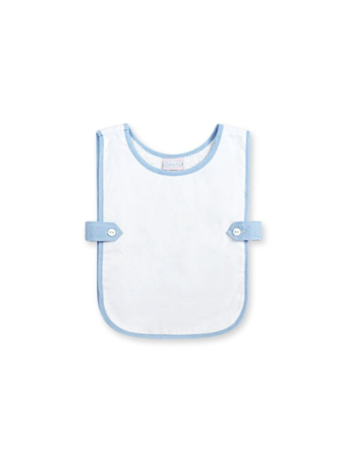 Celebration Bib - White with Baby Blue Minigingham - Classic Core Baby | Lullaby Set