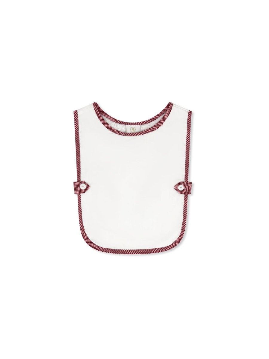 Celebration Bib - White with Red Minigingham - Classic Core Baby | Lullaby Set