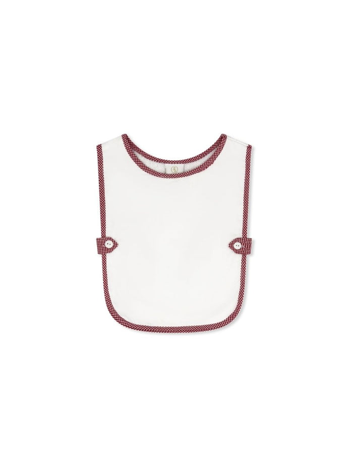 Celebration Bib - White with Red Minigingham - Classic Core Baby | Lullaby Set