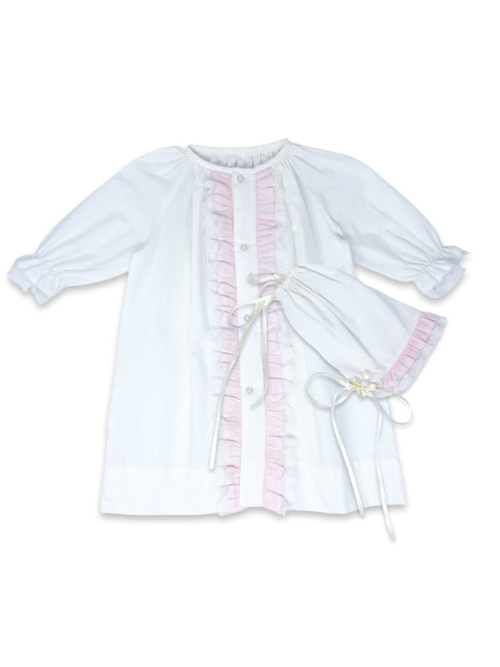 Timeless Daygown Set - Blessings White with Pink - Classic Core Baby | Lullaby Set