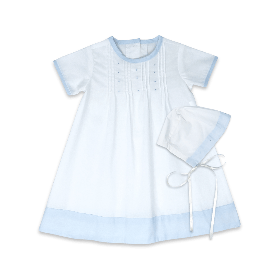 1956 Daygown Set - Blessings White with Blue Batiste - Classic Core Baby | Lullaby Set
