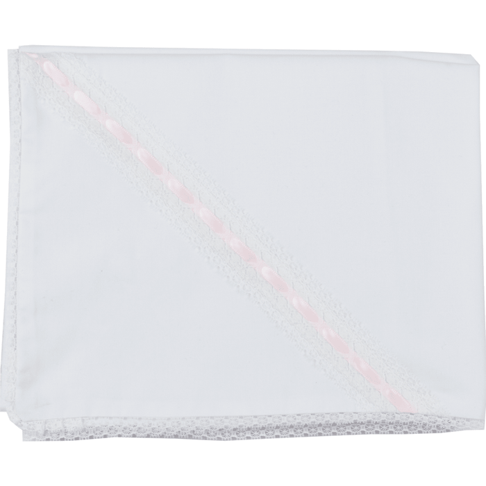 Heirloom Blanket - Blessings White with Pink - Classic Core Baby | Lullaby Set