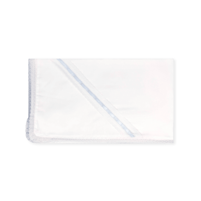Heirloom Blanket - Blessings White Batiste with Blue - Classic Core Baby | Lullaby Set