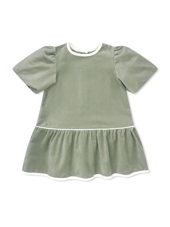 Harper Dress - Leyland Green Velvet