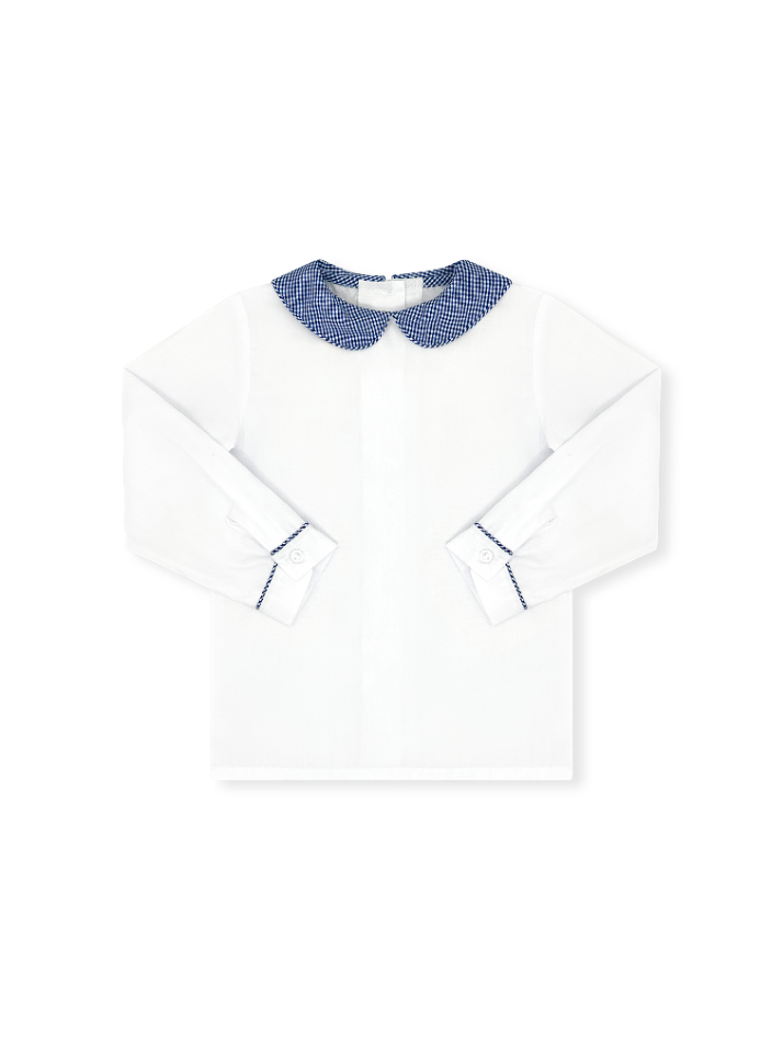 Sibley Shirt Long Sleeve - Webster White, River Royal Minigingham