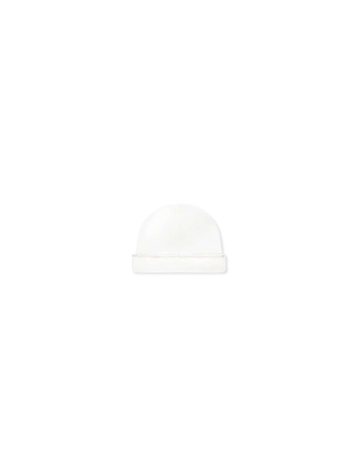 Baby Hat - Park White with Park Pink Featherstitching - Classic Core Baby | Lullaby Set