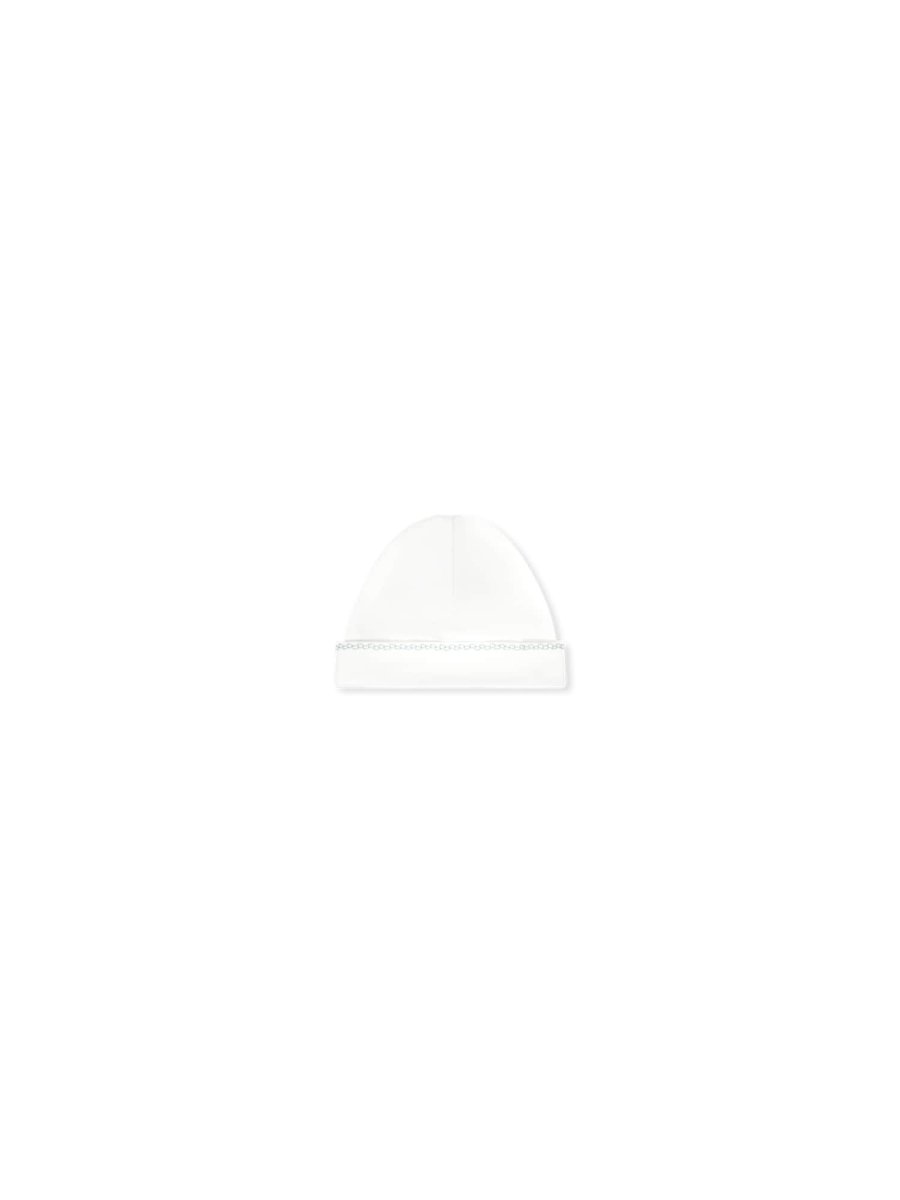 Baby Hat - Park White with Park Blue Featherstitching - Classic Core Baby | Lullaby Set