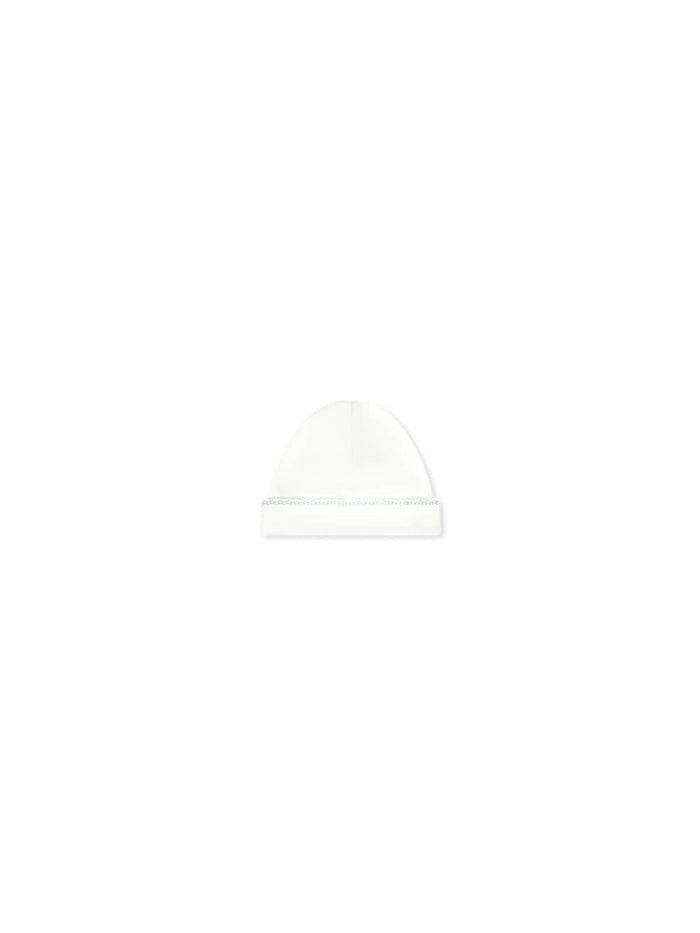 Baby Hat - Park White with Park Blue Featherstitching - Classic Core Baby | Lullaby Set