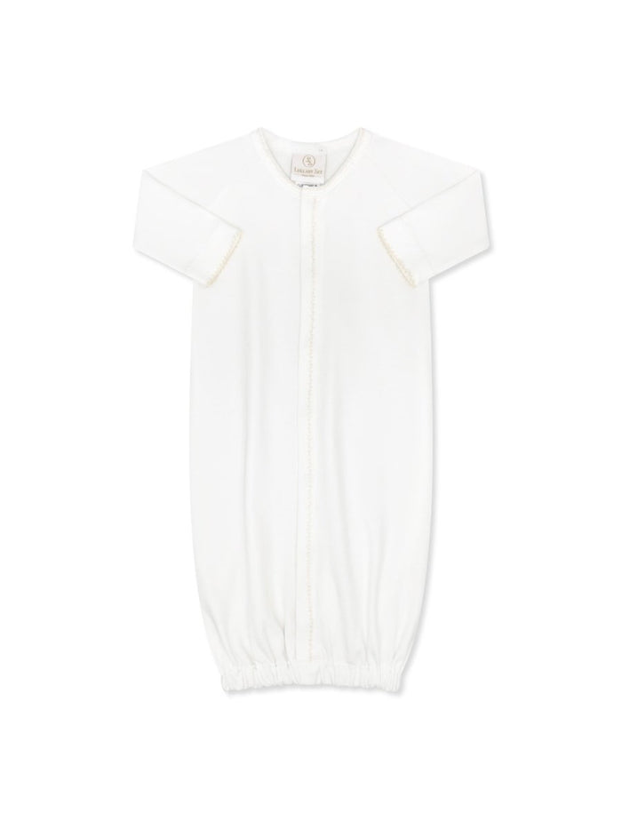 Snuggle Me Saque - Park White with Ecru Featherstitching - Classic Core Baby | Lullaby Set
