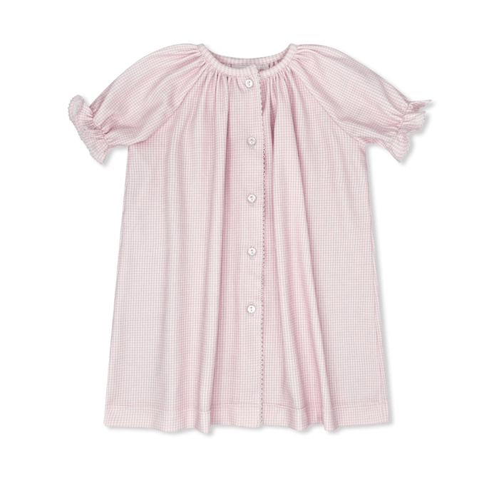 Vintage Daygown - Baby Pink Minigingham Knit - Classic Core Baby | Lullaby Set