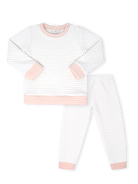 Quilted Sweatsuit - Worthington White, Paris Pink
