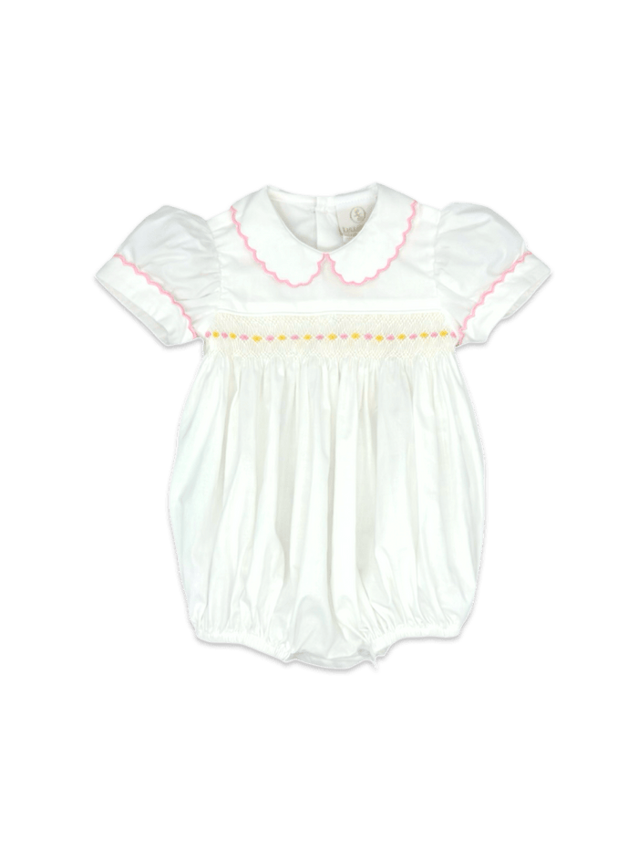 Belle Bubble - White Batiste with Pink and Yellow - Classic Core Baby | Lullaby Set