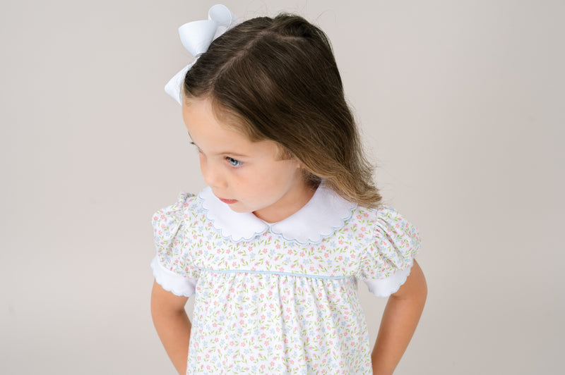 Special Moments Dress - Fairhope Floral, Bluffton Blue