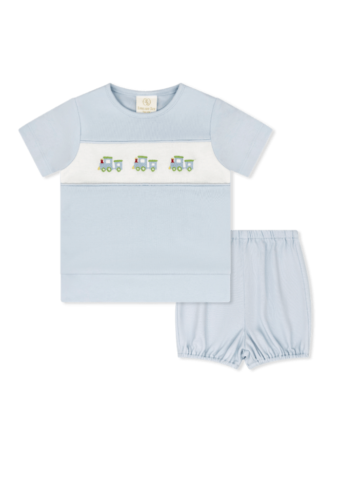 Bayou Bloomer | Short Set - Cloud Blue, Trains - Classic Sets | Lullaby Set
