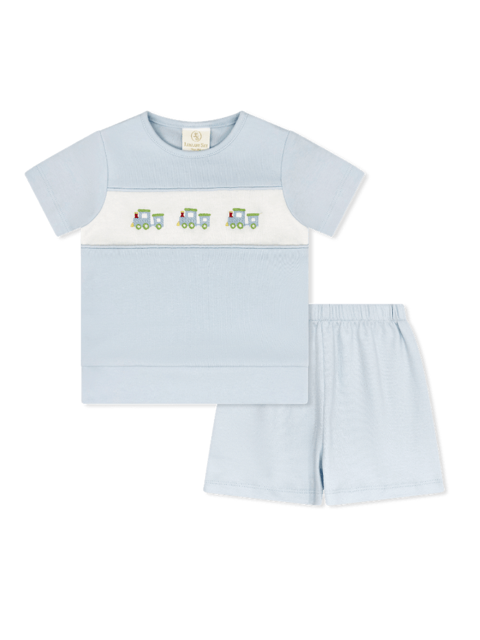 Bayou Bloomer | Short Set - Cloud Blue, Trains - Classic Sets | Lullaby Set