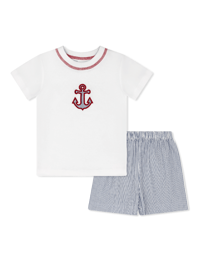 Preston Short Set - River Royal Seersucker, Anchor