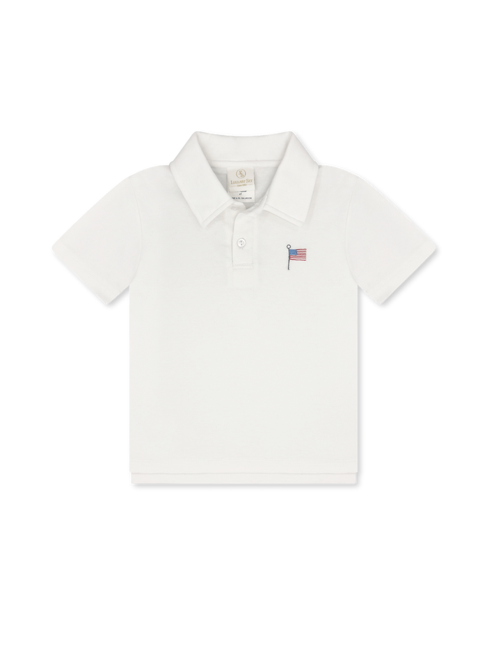Parker Polo - Legacy White, American Flag