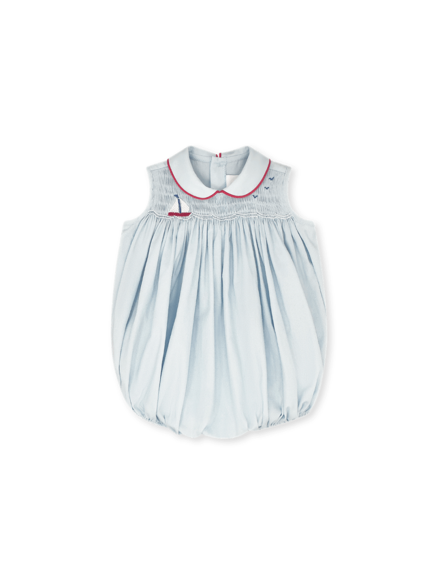 Beckett Bubble - Brentwood Blue Pique, Sailboat - Classic Bubbles | Lullaby Set