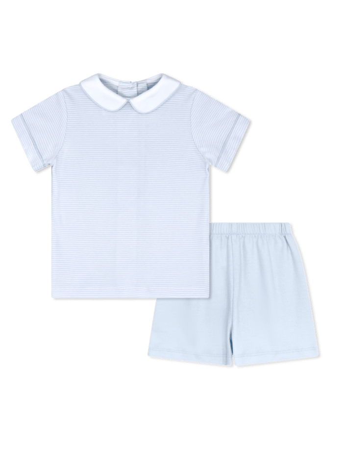 Sibley Short Set - Louisville Light Blue Ministripe - Classic Sets | Lullaby Set