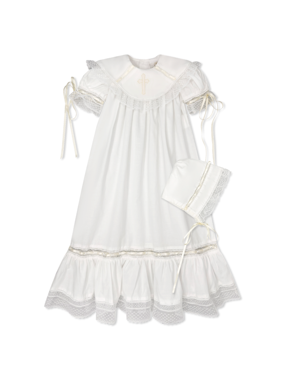 Alice Daygown -  Blessings White Batiste, Cross