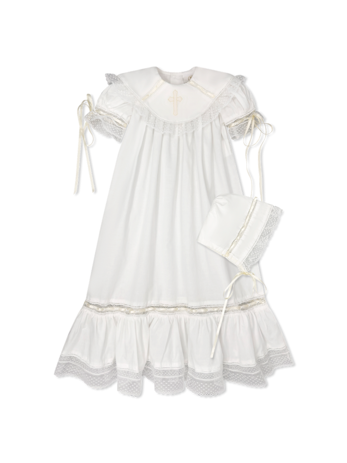 Alice Daygown -  Blessings White Batiste, Cross
