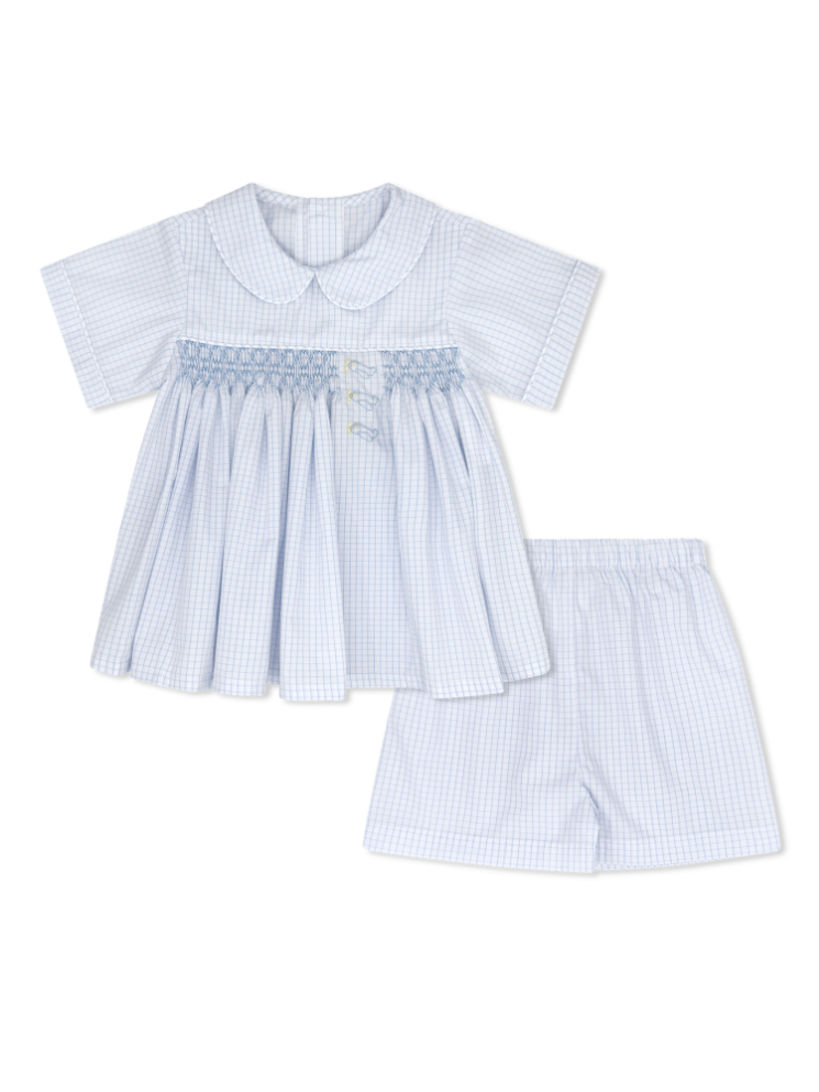 Hayes Short Set - Classic Blue Windowpane, Airplane
