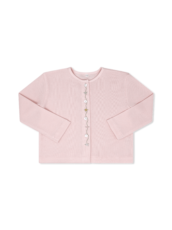 Burrow Button Down - Pleasant Pink with Flowers - Classic Sweaters | Lullaby Set