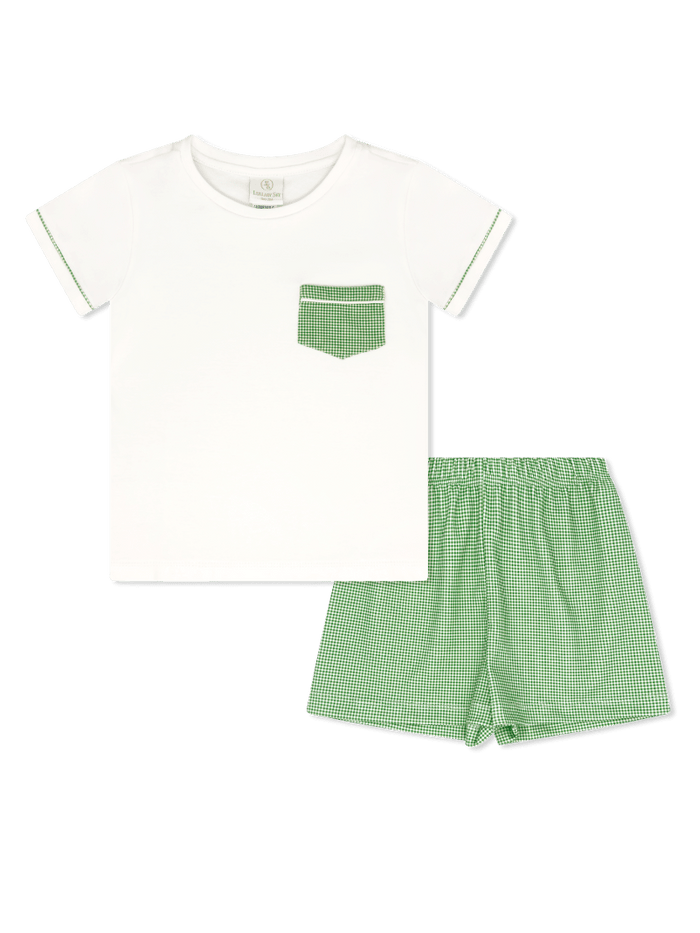 Charlie Short Set - Green Minigingham