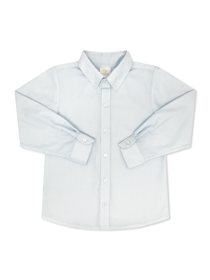 Brees Button Down - Baby Blue Minigingham - Classic Tops | Lullaby Set