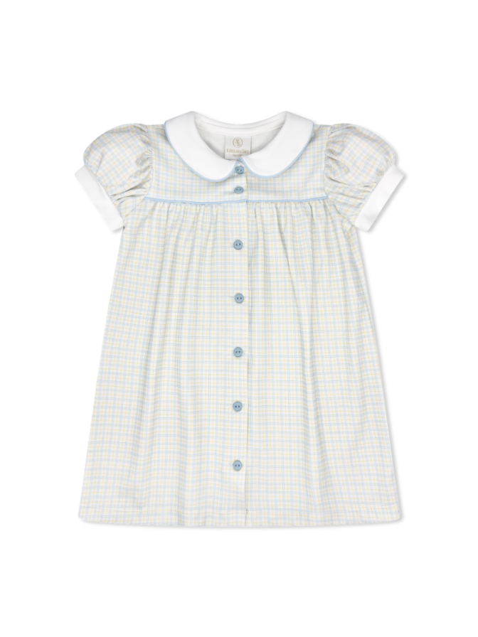 Breccan Dress - Cornflower Check