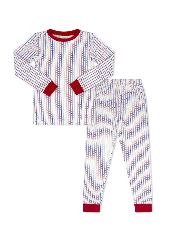 Sweet Pea PJ Set - All American, Red - Classic Pajamas | Lullaby Set