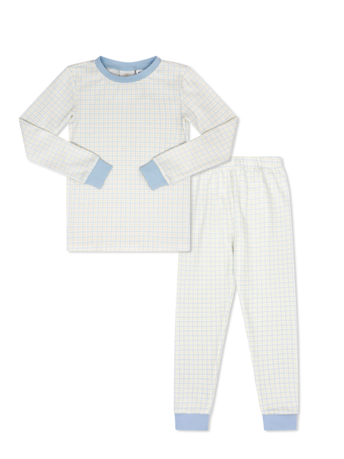 Sweet Pea PJ Set - Cornflower Check, Yellow