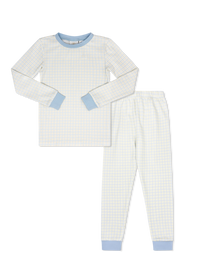 Sweet Pea PJ Set - Cornflower Check, Yellow