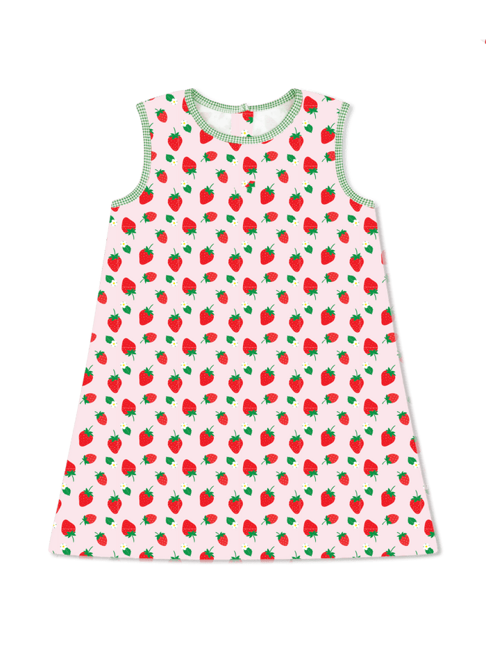 Ann Dress - Berry Sweet, Green Minigingham