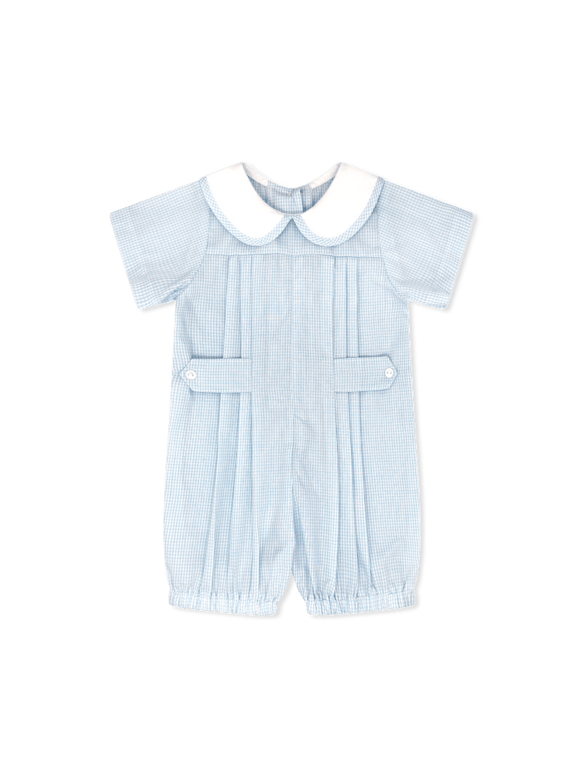 Christopher Romper Long | Baby Blue Minigingham main image 0