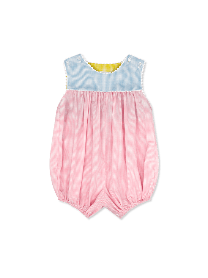 Charming Bubble - Light Pink, Yellow, Blue Minigingham Color Block - Classic Bubbles | Lullaby Set