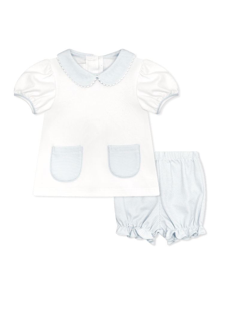 Blessings Bloomer Set - Louisville Blue Ministripe - Classic Sets | Lullaby Set