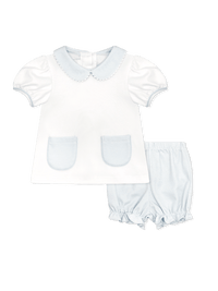Blessings Bloomer Set - Louisville Blue Ministripe - Classic Sets | Lullaby Set