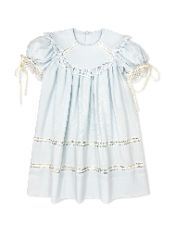 Donahue Dress - Blessings Blue with Ecru
