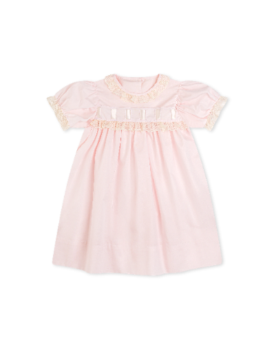 Paris Dress - Blessings Pink with Ecru