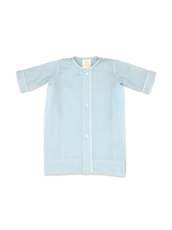 Welcome Little One Daygown - Baker Blue Minigingham